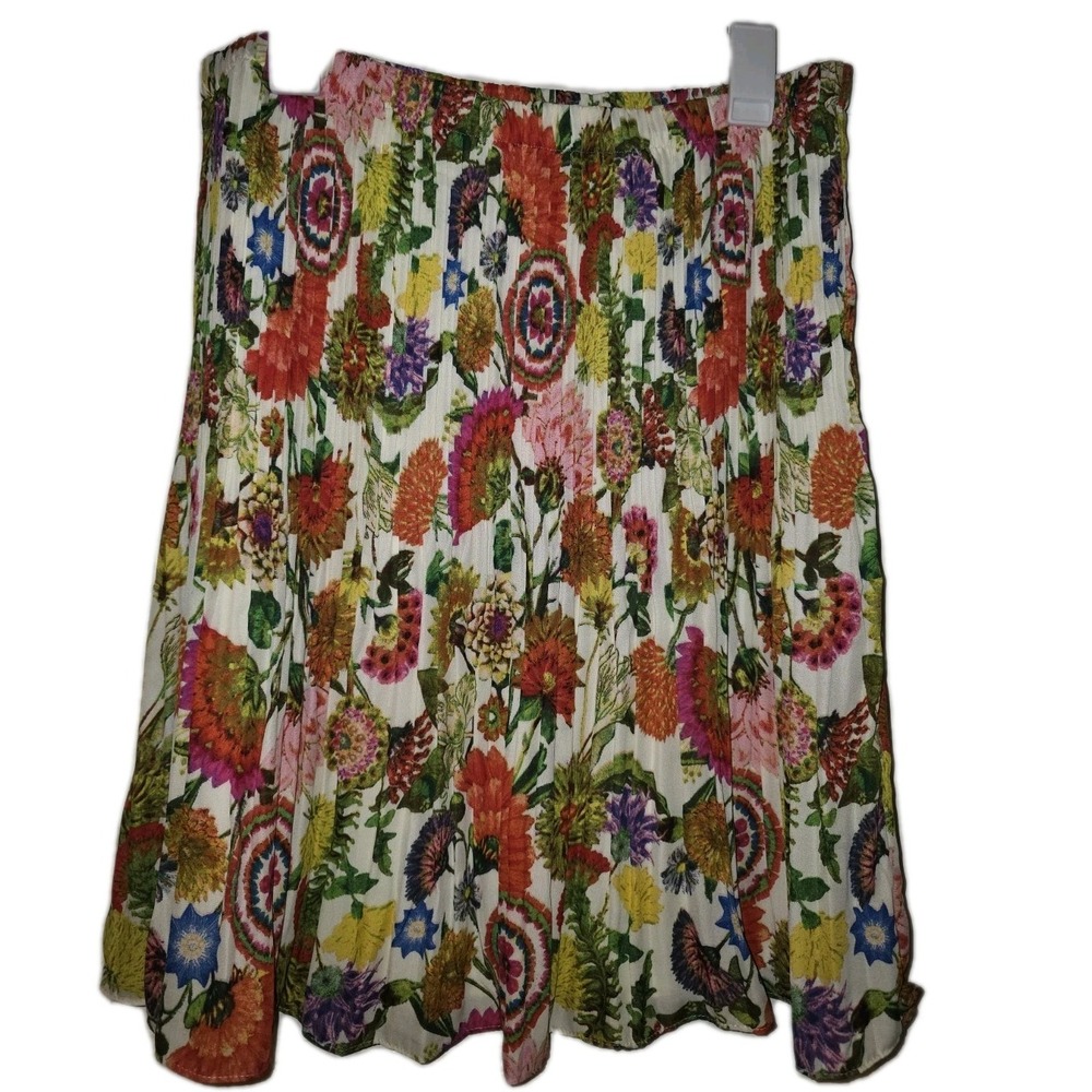 🌼🌺 SPENSE Women's‎ L Floral Pleated Skirt – Boho Garden Print – Lined